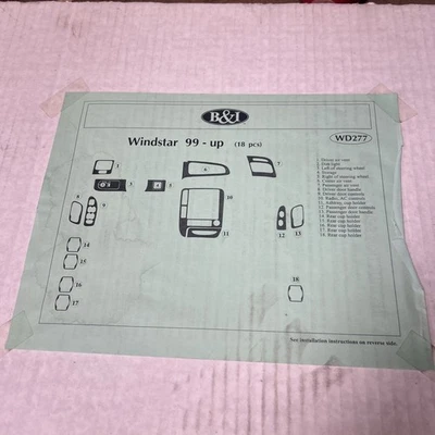 Kit de embellecedor de tablero para Ford Windstar 1999 y arriba kit de tablero de madera WD277 A-RW Foto 1 de 4