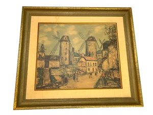 Vintage Framed 1950s After Maurice Utrillo, “Windmills of Montmartre” Lithograph - Picture 1 of 11