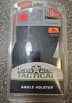 Uncle Mikes 尼龙踝皮套 Glock 26/27/33/38/HK/S&W.. #12 右手黑色 — 第 1/4 张图片