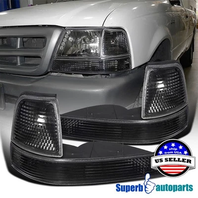 Fits 1998-2000 Ford 98-00 Ranger Black Turn Signal Corner Park Lights Foto 1 de 4