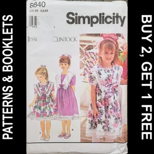Vtg Jessica McClintock Simplicity Girls' Dress Pattern #8840 Size 5-6X UNCUT - Picture 1 of 7