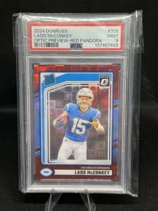 2024 Donruss - Rated Rookie Ladd McConkey #328 Optic Preview Red Pandora Prizm - Bild 1 von 1