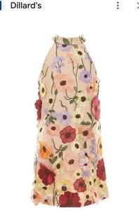 NWT,GB Girls Social Big Girls 7-16 Hi-Neck,3D Halter Dress, 3-D Flowers,Size Med - Picture 1 of 8