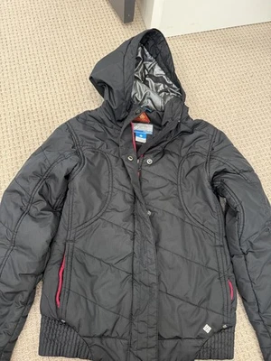 Columbia Girls's 10/12 Black Hooded Puffer Jacket - Image 1 of 4