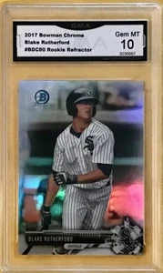2017 BOWMAN CHROME - REF #BDC80 - BLAKE RUTHERFORD - ROOKIE - GMA 10 - GEM MINT - Picture 1 of 1