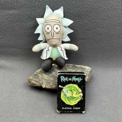Brinquedo de pelúcia Rick and Morty 6" RICK oficial adulto natação + cartas de baralho - Imagem 1 de 4