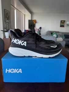 Hoka Clifton 9 Zapatos Mujer Talla 8.5B Negro Blanco Tenis para Correr Ligeros - Imagen 1 de 5