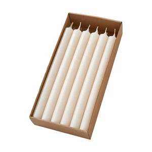 12x Stabkerzen 250/22 RUSTIK – wollweiß/beige – Brenndauer ca. 10 Stunden - Picture 1 of 3