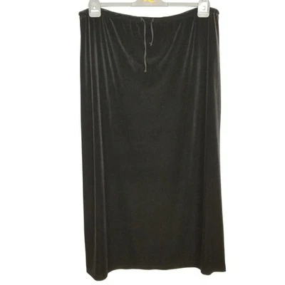 Maxi Falda Jones New York Sport Mujer Plus Terciopelo Talla 3X Negra Recta Pull On Foto 1 de 4