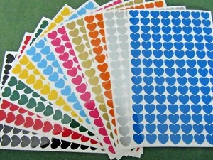 HEARTS, SELF ADHESIVE VINYL, STICKY BACK, 11 COLOURS AVAILABLE 20mm - Picture 1 of 22