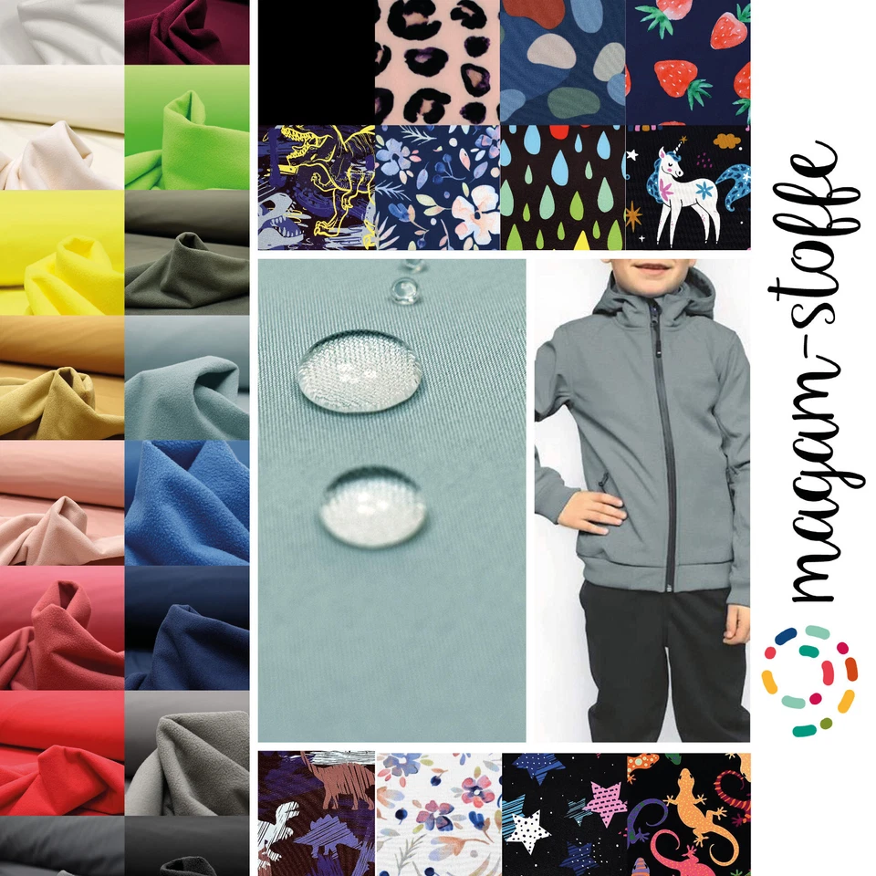 MAGAM-Stoffe "Jori" Softshell 3-Lagen mit Nano Kinder OEKO-TEX Meterware ab 50cm - Bild 1 von 4