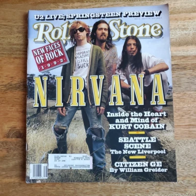 Rolling Stone Magazine April 16, 1992 Nirvana~ Kurt Cobain~ Bruce Springsteen - Image 1 of 4