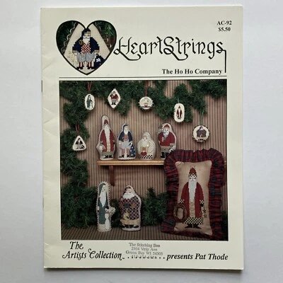 Heart Strings The Ho Ho Company Santa AC-92 Cross Stitch Pattern Booklet Leaflet - Image 1 of 2