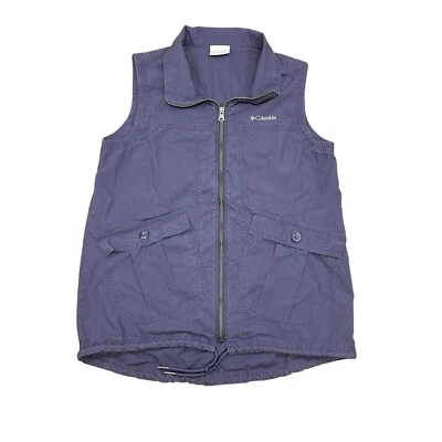 Columbia Chaleco Para Hombres Pequeño Azul Cremallera Completa Algodón Ligero Informal Ropa Deportiva Foto 1 de 4