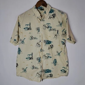 Lifted Research Group LRG Shirt Mens Medium Button Down SS Africa Safari Animals - Picture 1 of 19