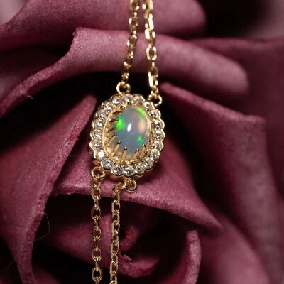 Opal Bracelet Double Strand October Birthstone African Opal Minimalist Bracelet - Image 1 of 4