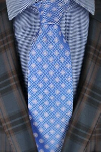 Lord R Colton Studio Tie - Blue Pink & White Dot Woven Silk Necktie NEW - Picture 1 of 4
