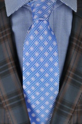 Corbata de estudio Lord R Colton - Corbata de seda tejida con puntos azules y blancos NUEVA Foto 1 de 4