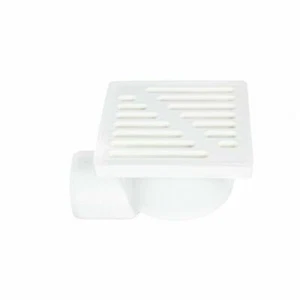 Kunststoff Weiß Boden Abfluss Falle 150mm x 150mm/50mm Seite Rohr Verbindung - Bild 1 von 2