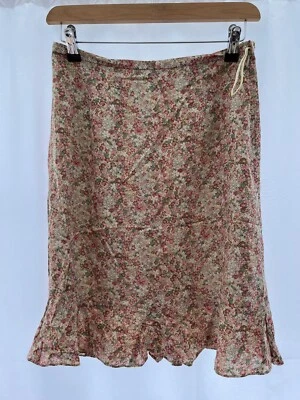 Talbots Pink Floral Silk Skirt Size 6 Knee Length Lined - Image 1 of 4