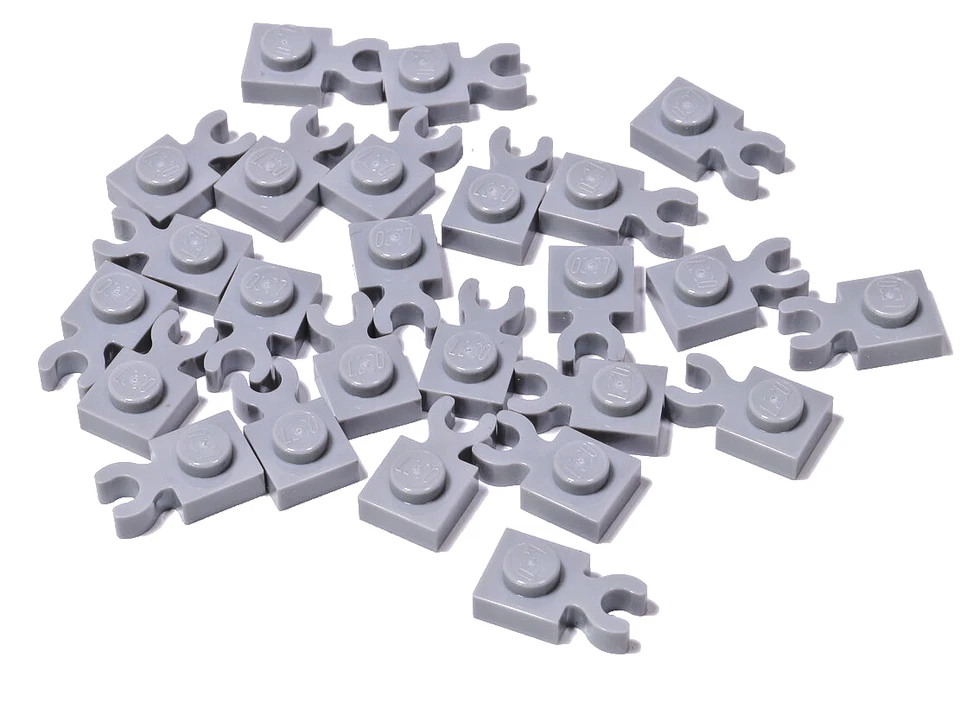 LEGO - 25 Platten 1x1 hellgrau mit O - Clip waagerecht / 4085d NEUWARE - Bild 1 von 1