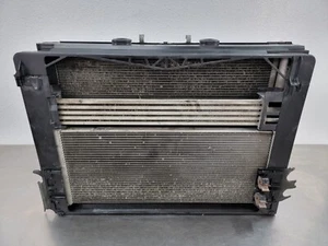08-15 BMW 750 F01 F10 F12 ENGINE RADIATOR COOLANT CONDENSER FAN ASSEMBLY SET OEM - Picture 1 of 19