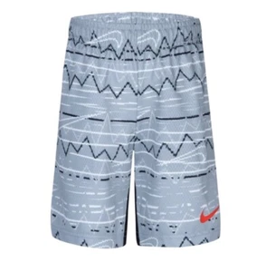 New Nike Dri-Fit Be Real All Over Print Kids Boys Training Shorts Gray Size 5 - Picture 1 of 4