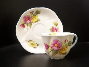 Vintage Shelley Bone China zierliche 13427 Begonie Teetasse Untertasse - Bild 1 von 12