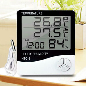 Mit Uhr Messgerät für Feuchtigkeit Hygrometer Temperatur Meter Thermometer