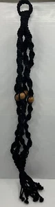 Yarn Macrame Hanging Plant Holder Rope Braided 35” Long BOHO Hippy Beaded - Picture 1 of 7