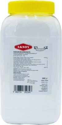 AKSOY Baking Soda 5KG, Pure Sodium Bicarbonate, Food Grade, Cooking | Premium Quality