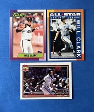 Will Clark Topps Baseball Cards 1990 #100 All Star #397 - 1991 #500 SF Giants