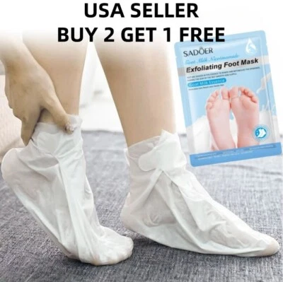 Mascarilla exfoliante exfoliante exfoliante de pies de leche de cabra pies suaves para bebés eliminar callosidades de piel muerta Foto 1 de 4