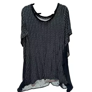 Lane Bryant Shirt Womens Size 26/28 Black and White Polka Dot Tunic Length 31-34 - Picture 1 of 6