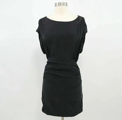 Vestido Blusa Elizabeth and James Mujer Talla 0 Negro LBD 100% Seda Acanalado Dolman Foto 1 de 4