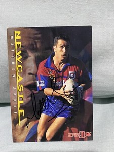 Matthew Johns SIGNED 1996 Newcastle Knights NRL Dynamic Card ARL Matty