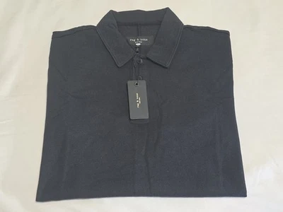 Новый тряпки и кости черный классический Slub Джерси коротким рукавом рубашка-поло размер средний  - Изображение 1 из 4