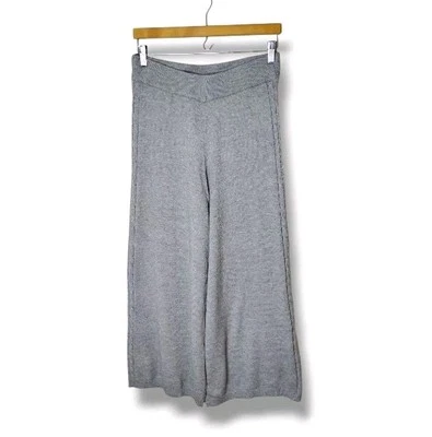 Nuevo con etiquetas Pantalones Cupio Pierna Ancha Tejidos L Gris Recortado Salón Minimalista Otoño Pull On Prep Foto 1 de 4