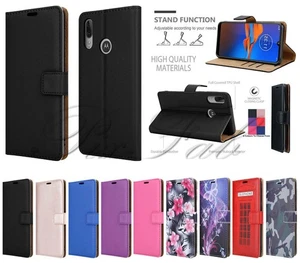 Case For Motorola Moto E6 Plus Leather Wallet Flip Shockproof BOOK Phone Cover - Picture 1 of 23