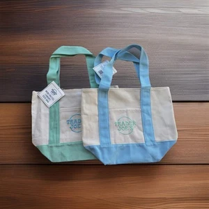 Mini borse Trader Joe's pastello in tela PASQUA 2 borse colori blu e verde - Foto 1 di 2