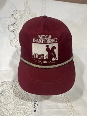 Gorra de camionero vintage del Campeonato Mundial AJQHA Tulsa Oklahoma Snapback Foto 1 de 4