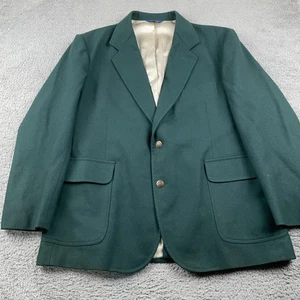 VINTAGE Pendleton Blazer Mens 46 Green Wool Sport Coat Two Button Made in USA - Picture 1 of 18