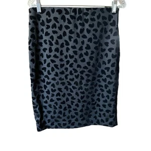 Ann Taylor Velvet Flocked Heart Black Skirt Women's PM Medium Petite NWT - Picture 1 of 6