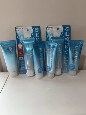 Biore UV Aqua Rich Watery Essence SPF50+ 70g Protector Solar Lote De 6 Nuevo Foto 1 de 4