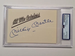 Mickey Mantle NICELY & CLEANLY Signed AUTO IN BLUE 4.75 LONG PSA/DNA CERT#7470 - Picture 1 of 3