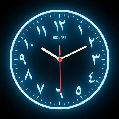 OSQUARE Minimalism Arabic Number Modern Interior Design Flexible Neon Clock 10" - Image 1 of 4
