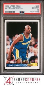 1992 UPPER DECK #386 LATRELL SPREWELL RC WARRIORS PSA 10 - Picture 1 of 2