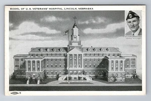 Lincoln NE-Nebraska, modelo de hospital de veteranos de Estados Unidos, postal antigua, vintage - Imagen 1 de 2