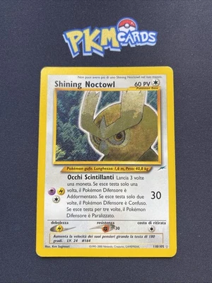 Pokémon TCG Shining Noctowl Neo Destiny 110/105 Shining Rare Italian Card LP. - Image 1 of 4