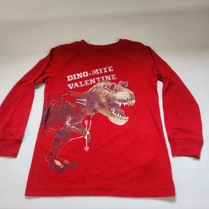 Carter’s Kid Jungen Dino-Mite Valentinstag Shirt rot Größe 6/6A - Bild 1 von 8
